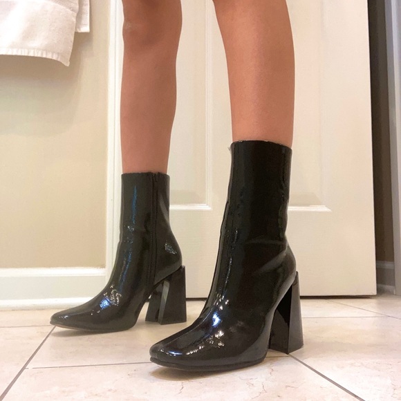 Nasty Gal Square Block Heel Booties Block Heel Boots Nasty Gal